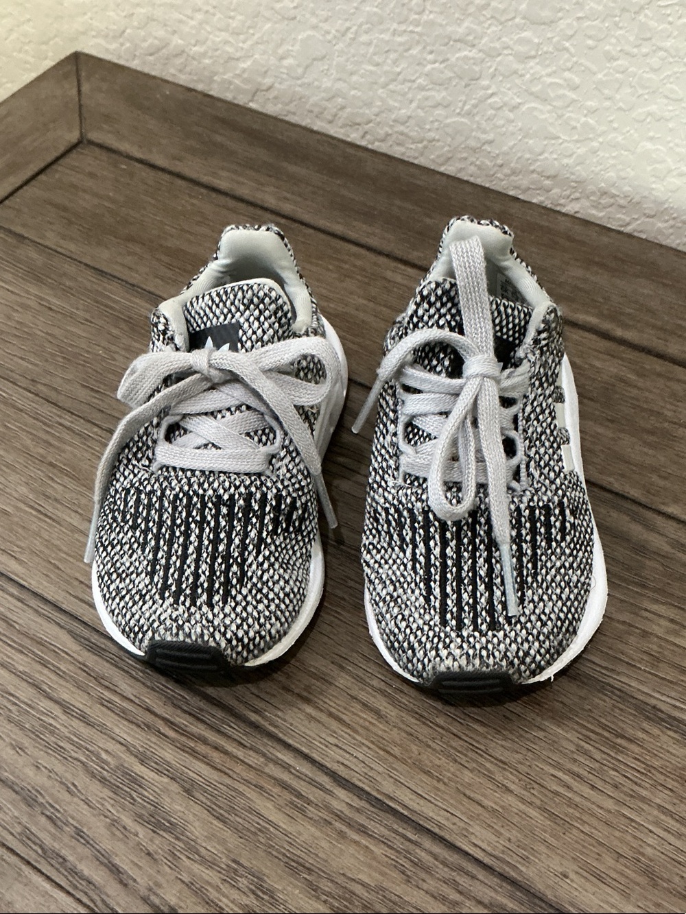 Adidas Kids Black & White Sneakers - Lightweight Lace-Up